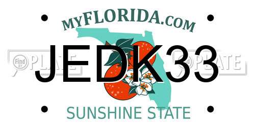 JEDK33 Florida License Plate