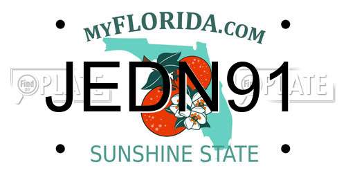 JEDN91 Florida License Plate