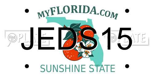 JEDS15 Florida License Plate