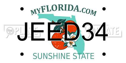 JEED34 Florida License Plate