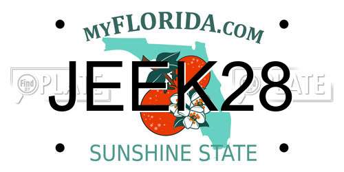 JEEK28 Florida License Plate