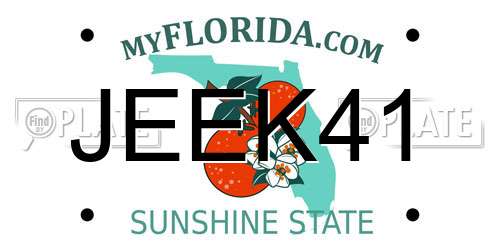JEEK41 Florida License Plate