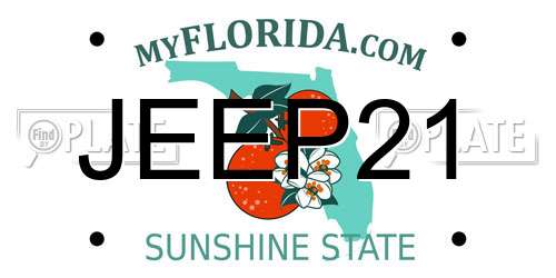 JEEP21 Florida License Plate