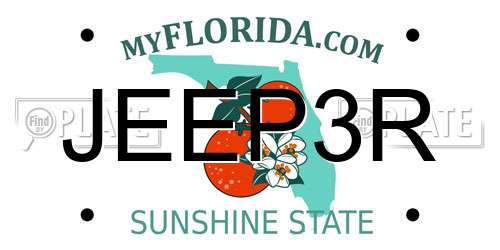 JEEP3R Florida License Plate