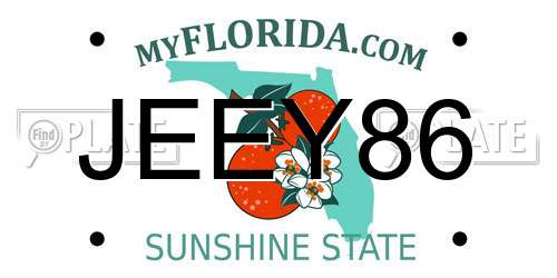 JEEY86 Florida License Plate