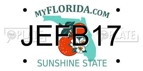 JEFB17 Florida License Plate