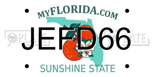 JEFD66 Florida License Plate