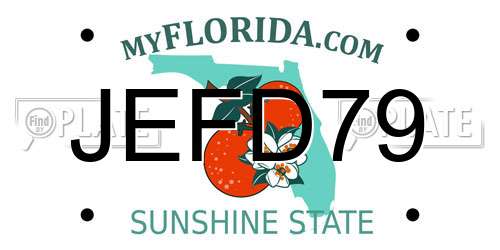 JEFD79 Florida License Plate