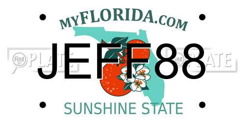 JEFF88 Florida License Plate