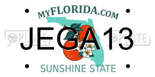 JEGA13 Florida License Plate