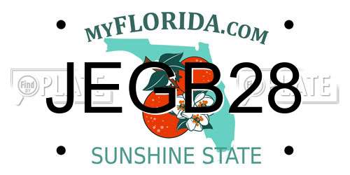 JEGB28 Florida License Plate