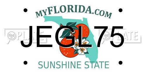 JEGL75 Florida License Plate