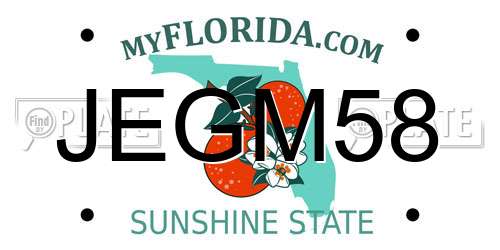 JEGM58 Florida License Plate