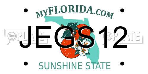 JEGS12 Florida License Plate