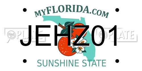 JEHZ01 Florida License Plate