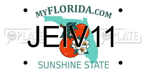 JEIV11 Florida License Plate
