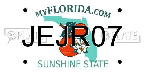 JEJR07 Florida License Plate