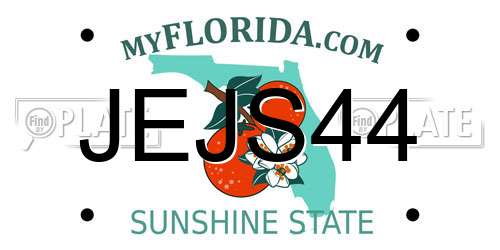 JEJS44 Florida License Plate
