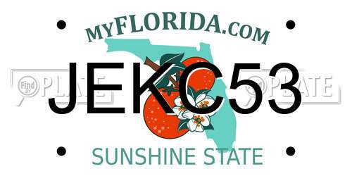 JEKC53 Florida License Plate