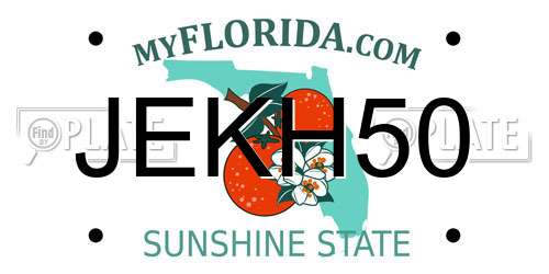 JEKH50 Florida License Plate