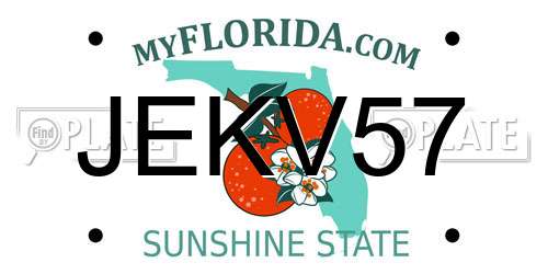 JEKV57 Florida License Plate