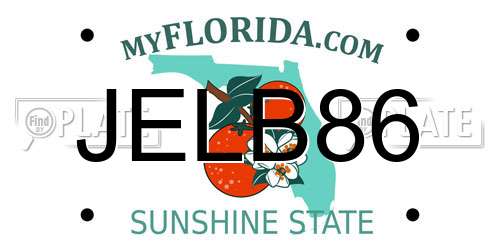 JELB86 Florida License Plate
