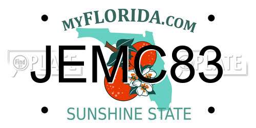 JEMC83 Florida License Plate