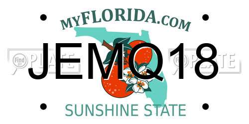 JEMQ18 Florida License Plate