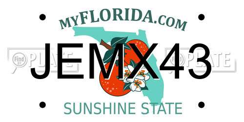 JEMX43 Florida License Plate