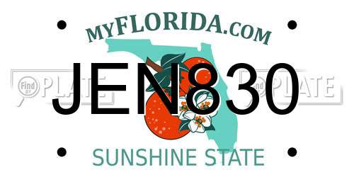 JEN830 Florida License Plate