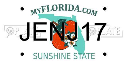 JENJ17 Florida License Plate