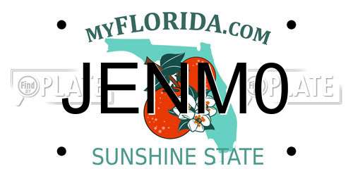 JENM0 Florida License Plate