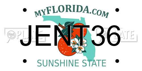 JENT36 Florida License Plate