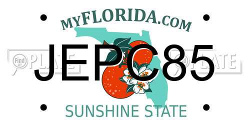 JEPC85 Florida License Plate