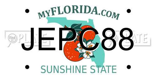 JEPC88 Florida License Plate