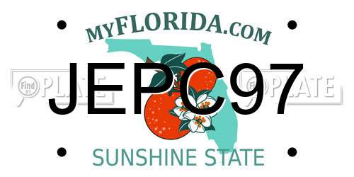 JEPC97 Florida License Plate