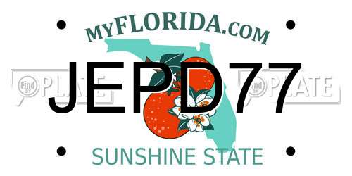 JEPD77 Florida License Plate