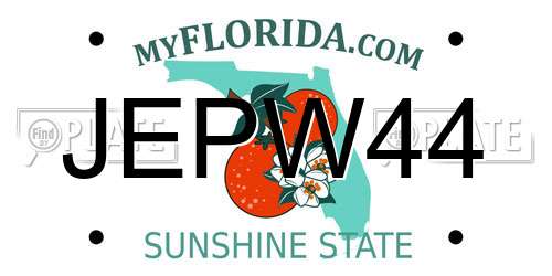 JEPW44 Florida License Plate