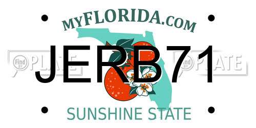 JERB71 Florida License Plate