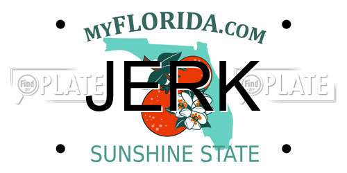 JERK Florida License Plate