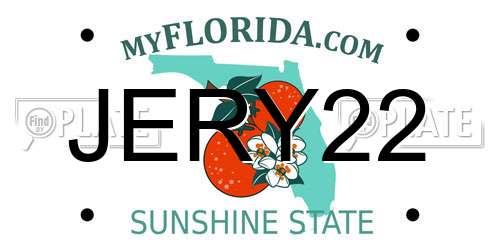 JERY22 Florida License Plate