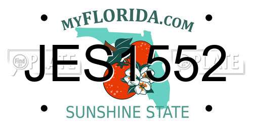 JES1552 Florida License Plate