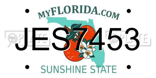 JES7453 Florida License Plate