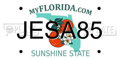 JESA85 Florida License Plate