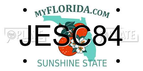 JESC84 Florida License Plate