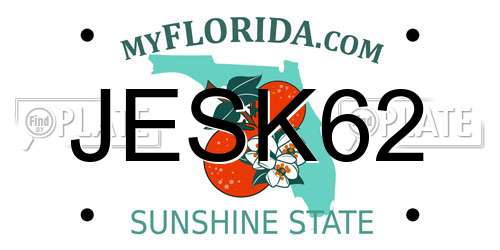 JESK62 Florida License Plate