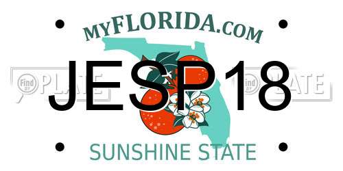JESP18 Florida License Plate