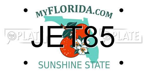 JET85 Florida License Plate