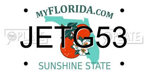 JETG53 Florida License Plate