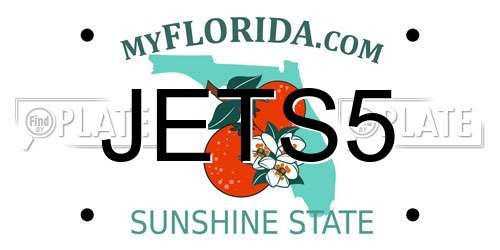 JETS5 Florida License Plate
